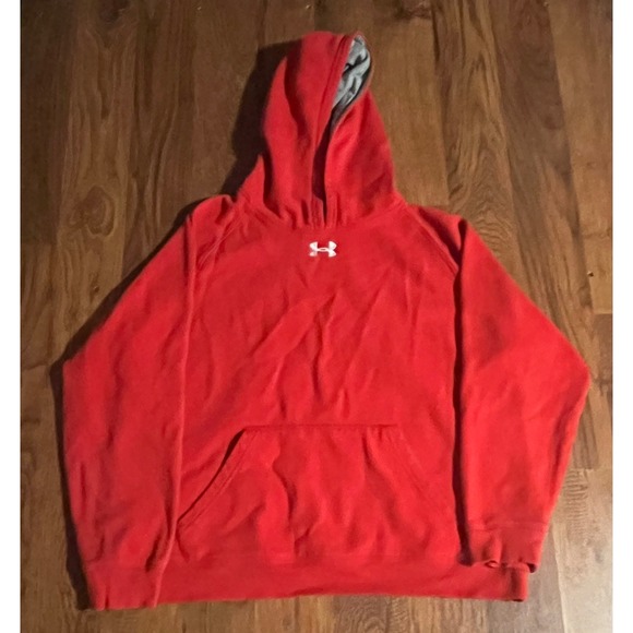 Under Armour Other - Under Armour Boys Youth XL Red Hoodie Pullover Sweatshirt Loose Fit Logo